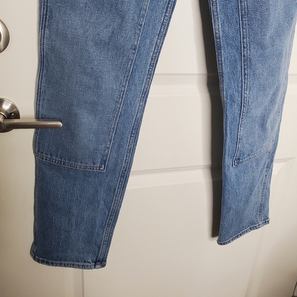 Abercrombie & Fitch Blue Dad High Rise Carpenter Straight Leg Jeans - Picture 10 of 12